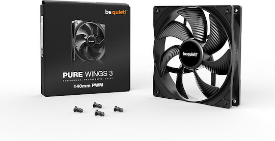 Be Quiet Pure Wings 3 Case Fan 140mm 1200rpm 57.4cfm Without LED Lighting and 4-Pin PWM Connection