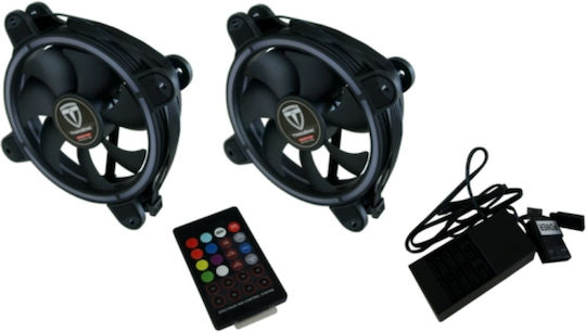 Supercase Combo Fan Spectrum Case Fan 120mm (1500rpm / 34.34cfm) with RGB Lighting and 4-Pin PWM Connection 2pcs