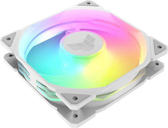 Asus TUF Gaming TR120 Reverse Blade Case Fans 2000rpm 76.3cfm with ARGB Lighting and Connection 4-Pin PWM White