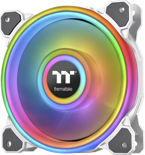 Thermaltake Riing Quad 12 Radiator Fan TT Premium Case Fan 120mm (1500rpm / 40.9cfm) με RGB Φωτισμό και Σύνδεση 4-Pin PWM 3τμχ Γκρι