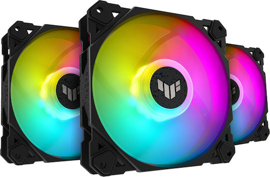 Asus TUF Gaming TR120 Gehäuselüfter (2000rpm / 77.4cfm) mit ARGB Beleuchtung und Verbindung 4-Pin PWM 3 Stück