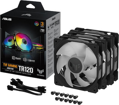 Asus TUF Gaming TR120 ARGB Ventilator Carcasă cu Conexiune 4-Pin PWM 3buc