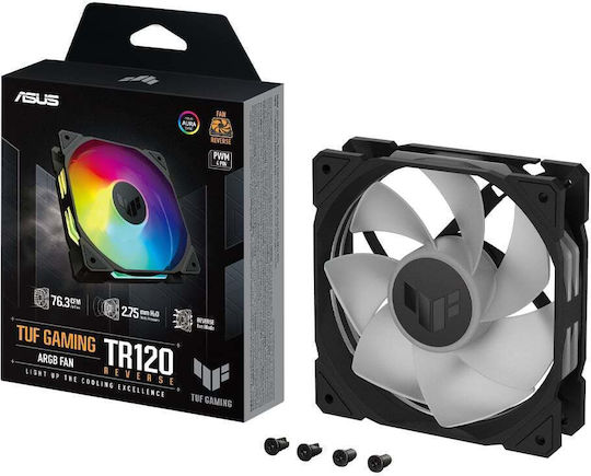 Asus TUF Gaming TR120 Reverse Blade Case Fan 2000rpm 76.3cfm with ARGB Lighting and 4-Pin PWM Connection