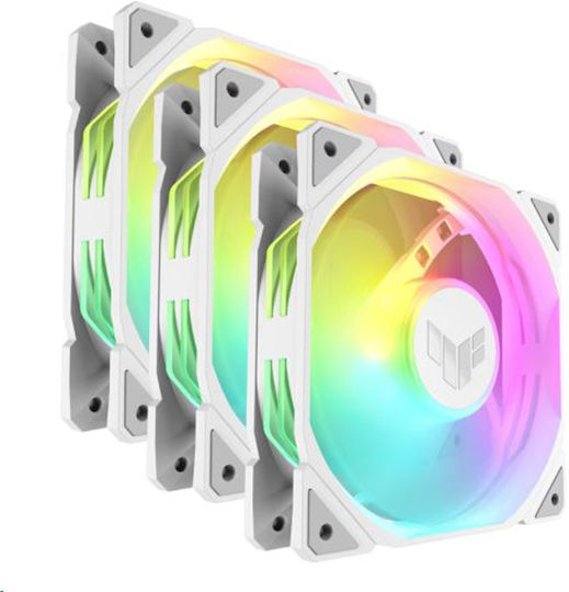 Asus TUF Gaming TR120 Case Fan 2000rpm with ARGB Lighting and 4-Pin PWM Connection 3pcs White