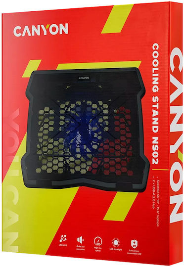 Canyon NS-02 Cooling Pad for Laptop up to 15.6" with 1 Fan and Lighting
