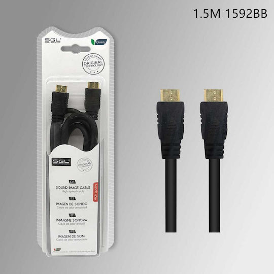 SGL HDMI Cable Male - HDMI Male 1.5m Black