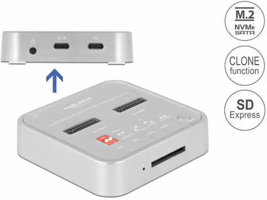 DeLock Hard Drive Docking Station PCIe/SATA M.2(2280)" with Connection USB-C (64138)