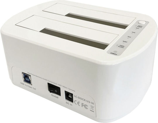 LC-Power Docking Station for 2 Hard Drives SATA 2.5" / 3.5" with Connection USB 3.2 (LC-DOCK-U3-VI)