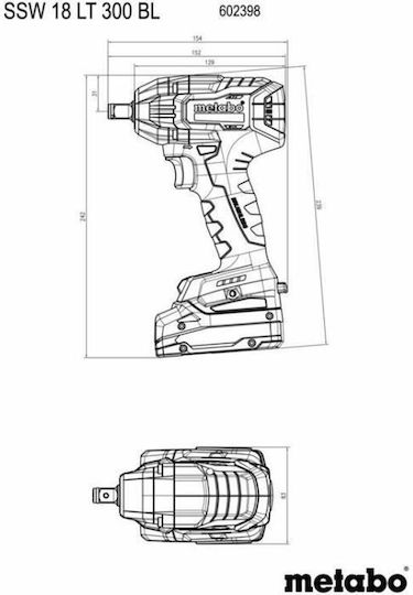 Metabo Combo Set 2.9.2 Drill Driver & Impact Driver Brushless 18V with 2 Batteries 5.2Ah - 2Ah and Case