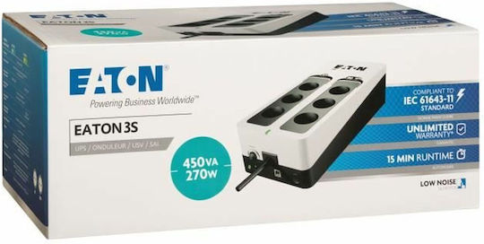 Eaton 3S Gen2 FR USV 450VA 270W mit 6 Schuko Steckdosen