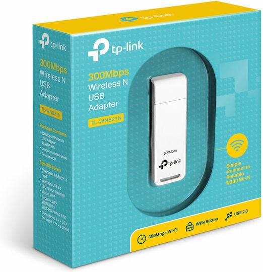 TP-LINK TL-WN821N Αντάπτορας Δικτύου USB με Ασύρματη Σύνδεση Wi-Fi 300Mbps (v1)