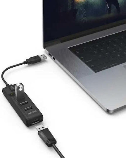 HAMA Хъб 4 Порта USB 2.0 с Връзка USB-A