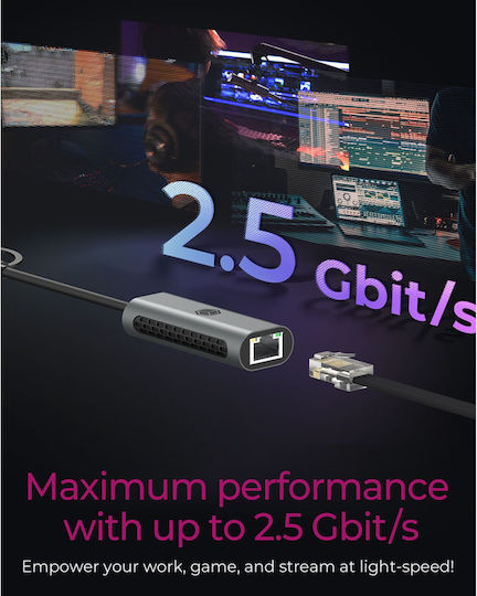 Icy Box IB-LAN301-C3 Αντάπτορας Δικτύου USB-C με Ενσύρματη Σύνδεση Ethernet