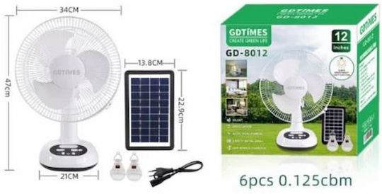 Factory Sistem Solar Cu Ventilator GDTimes GD-8012 2 Becuri Și Încărcare USB