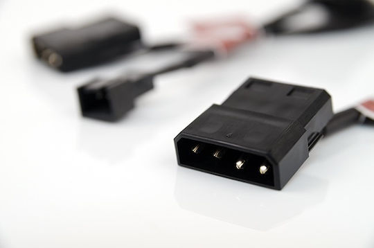 Noctua Set 3 Pin Fan Sleeved Low Noise Adapter 4-Pin Molex - 4-Pin Molex Cable 0.11m Μαύρο