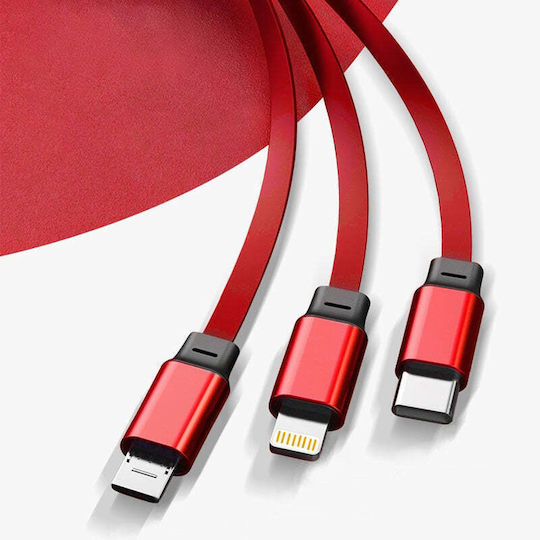 Dudao L8H Ausziehbar USB zu Blitzschlag / Typ-C,TC-TC / Micro-USB Kabel Schwarz 1.1m