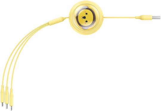 Baseus Retractable USB to Type-C Cable 3.5A Κίτρινο 1.1m