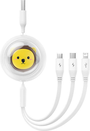 Baseus Leo Подвижен USB към Type-C Кабел 3.5Спецификация Бял 1.1м (P10362900211-00)