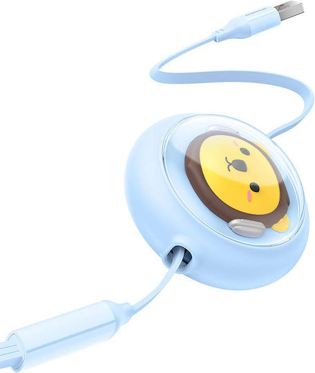 Baseus Flat / Retractable USB to Lightning / Type-C / micro USB Cable 3.5A Μπλε 1.1m