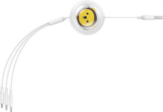 Baseus Leo Подвижен USB към Type-C Кабел 3.5Спецификация Бял 1.1м (P10362900211-00)