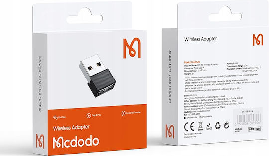 Mcdodo v5.1 USB Bluetooth 5.1 Адаптер с Обхват 20м Черен (OT-1580)