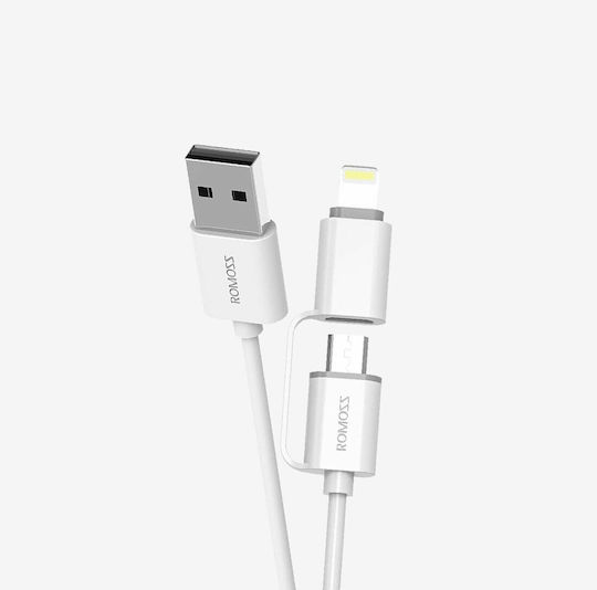 Romoss CB20-101-02 Regulär USB zu Micro-USB / Blitzschlag Kabel Weiß 1m (CB20-101-02)