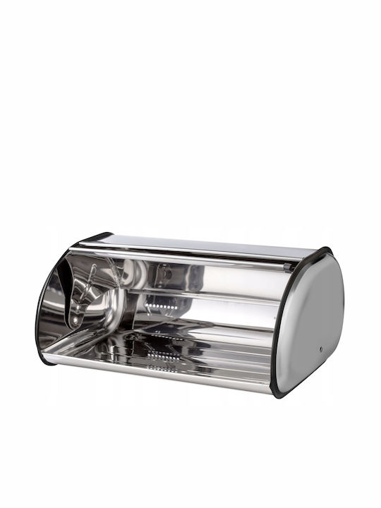 Kadax Inox Bread Box with Lid Silver