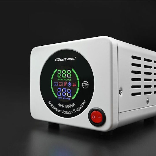 Qoltec Avr Compact Σταθεροποιητής Τάσης 500VA με 1 Πρίζα Ρεύματος