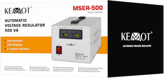 Kemot MSER-500 Stabilizator de Tensiune Servo 500VA cu 2 Prize Curent