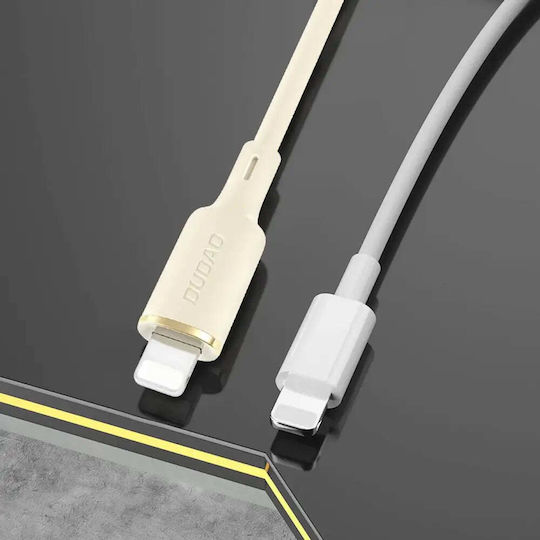 Dudao Cablu USB Regular la Lightning / Type-C / micro USB Bej 1.2m 304004-156312