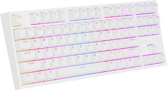 Genesis Thor 404 Gaming Mechanical Keyboard Tenkeyless with Gateron Yellow switches and RGB lighting (English US) White