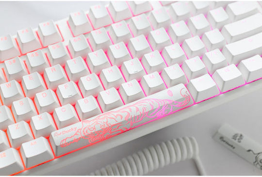 Ducky One 3 TKL Gaming Mechanische Tastatur Tenkeyless mit Cherry MX Geräuschlos Rot Schaltern und RGB-Beleuchtung (Englisch US) Pure White
