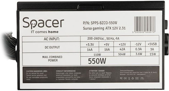 Spacer Sursa 550W Τροφοδοτικό Υπολογιστή Full Wired