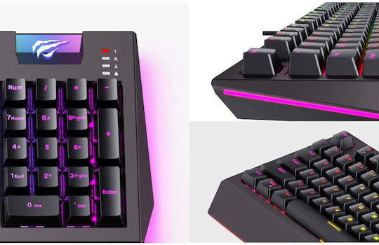 Havit KB872L Gaming Μηχανικό Πληκτρολόγιο με RGB φωτισμό (Αγγλικό US)