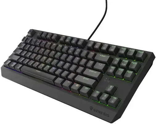 Genesis Thor 230 TKL Gaming Mechanical Keyboard Tenkeyless with Outemu Brown switches and RGB lighting (English US)