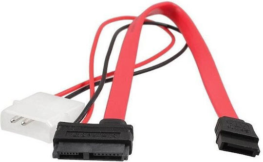 Akasa 15-Pin Sata - Molex cu 4 pini / Sata cu 6 pini Cablu 0.4m Roșu (AK-CB050-40)