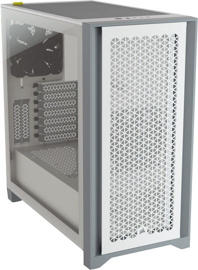 Corsair 4000D Airflow Gaming Midi-Turm Computergehäuse mit Seitenfenster Weiß