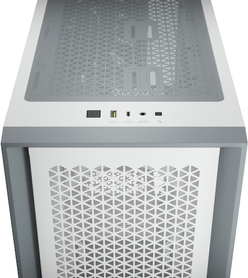 Corsair 4000D Airflow Gaming Midi-Turm Computergehäuse mit Seitenfenster Weiß