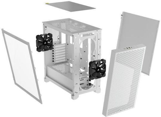 Corsair 3000D Airflow TG Gaming Midi Tower Computer Case with Side Window White