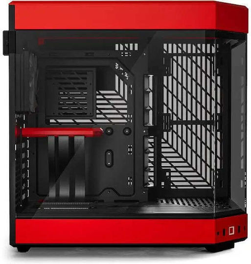 HYTE Y60 Gaming Midi Tower Κουτί Υπολογιστή με Πλαϊνό Παράθυρο Κόκκινο