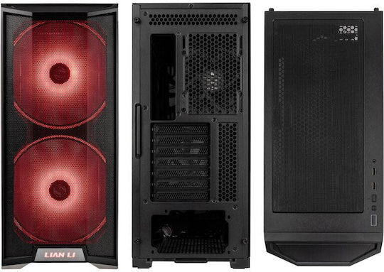 Lian Li Lancool 215 Midi Tower Κουτί Υπολογιστή με Πλαϊνό Παράθυρο και RGB Φωτισμό Μαύρο