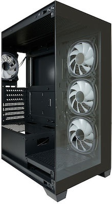 LC-Power Seamless_Pale_X Midi Midi Tower Computer Case with Window Panel and RGB Lighting Black