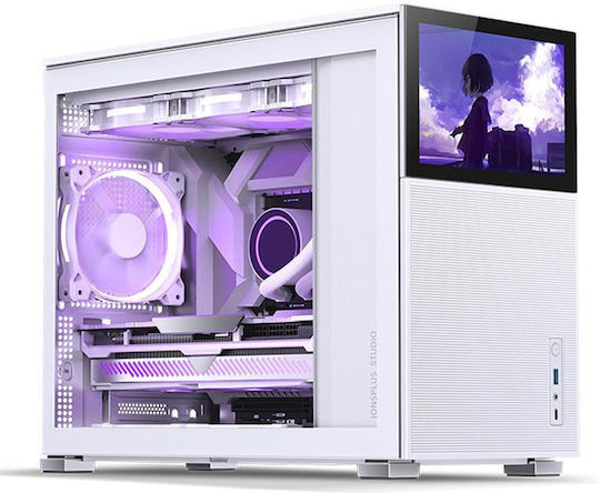 Jonsbo D31 Mesh Screen Gaming Mini Tower Κουτί Υπολογιστή με Πλαϊνό Παράθυρο Λευκό