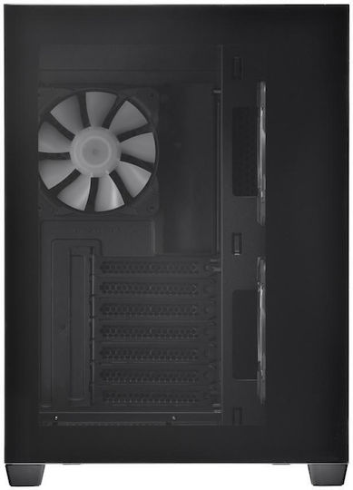 FSP/Fortron CMT380 Gaming Midi-Turm Computergehäuse mit Seitenfenster und RGB-Beleuchtung Schwarz