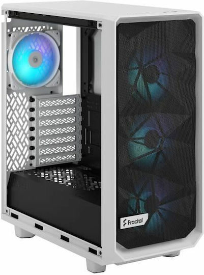 Fractal Design Meshify 2 Gaming Midi Tower Κουτί Υπολογιστή με Πλαϊνό Παράθυρο και RGB Φωτισμό White TG Clear Tint