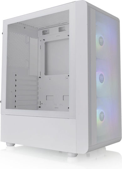 Thermaltake S200 TG Gaming Midi Tower Κουτί Υπολογιστή με Πλαϊνό Παράθυρο και RGB Φωτισμό Λευκό