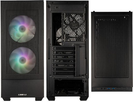 Lian Li Lancool 205 Mesh C Gaming Midi-Turm Computergehäuse mit Seitenfenster Schwarz