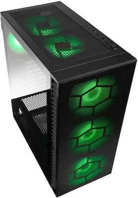 Kolink Observatory HF Plus Mesh ARGB Gaming Midi Tower Computer Case with Window Panel Black