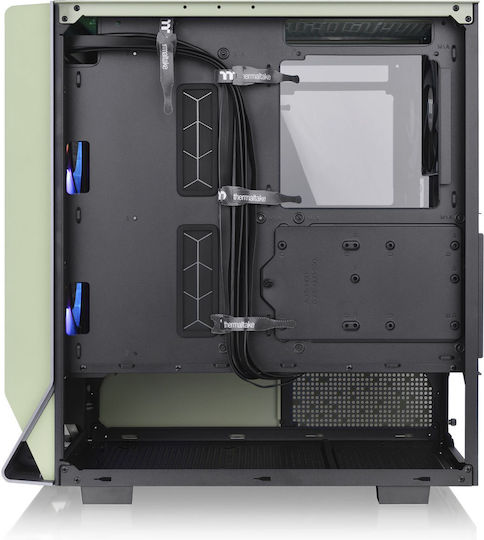 Thermaltake Ceres 300 TG Геймърско бюро Midi Tower Компютърна кутия със страничен прозорец и RGB осветление Зелен