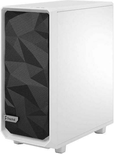 Fractal Design Meshify 2 Compact Clear Tempered Glass Gaming Midi Tower Κουτί Υπολογιστή με Πλαϊνό Παράθυρο Λευκό